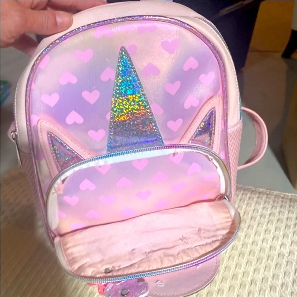 Miss Gwen’s OMG Pink Unicorn Mini Backpack Glitter Kids School Book Bag